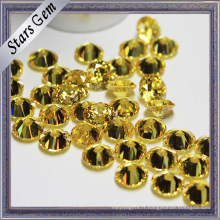 Brilliant Gold Yellow Star Machine européenne Cut Cubic Zirconia